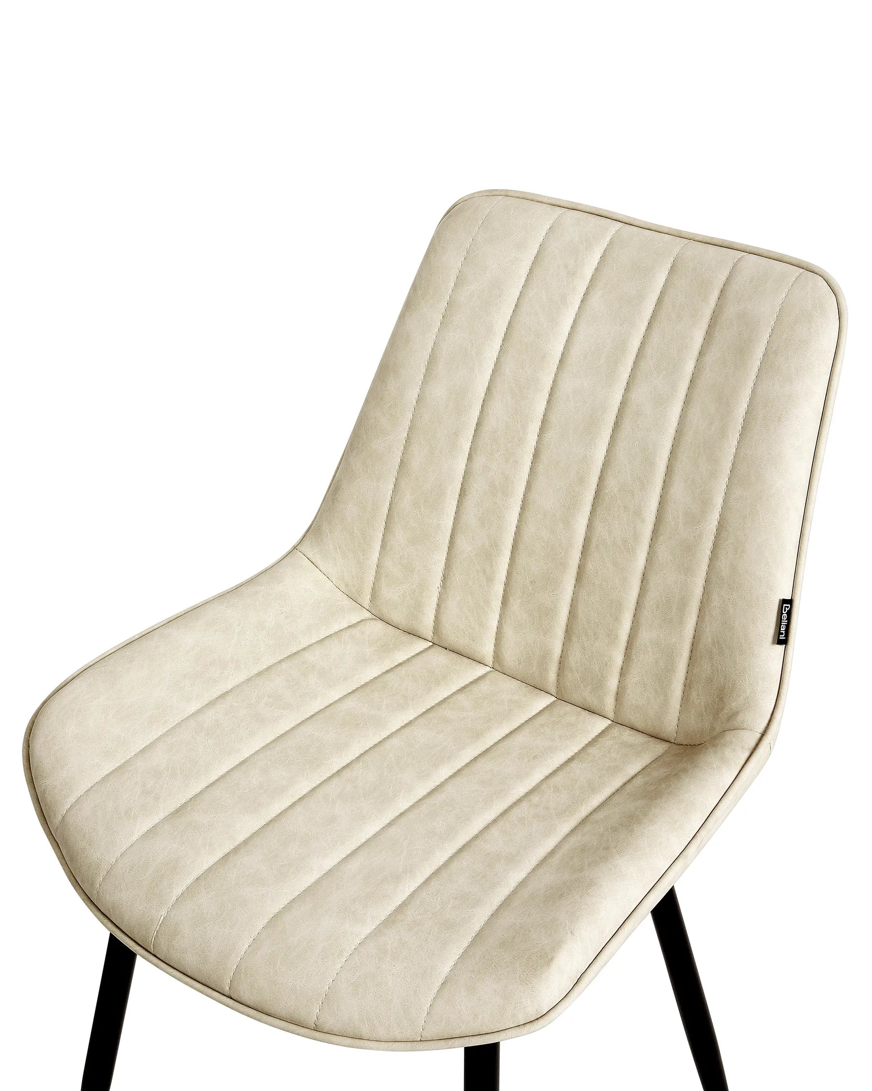 Set of 2 Dining Chairs DUBROVNIK Faux Leather Light Beige