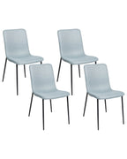 Set of 4 Dining Chairs GLENDIVE Fabric Light Blue