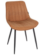 Set of 2 Dining Chairs DUBROVNIK Faux Leather Brown