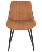 Set of 2 Dining Chairs DUBROVNIK Faux Leather Brown
