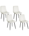 Set of 4 Dining Chairs KALISPELL Velvet Off-White