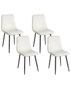 Set of 4 Dining Chairs KALISPELL Velvet Off-White