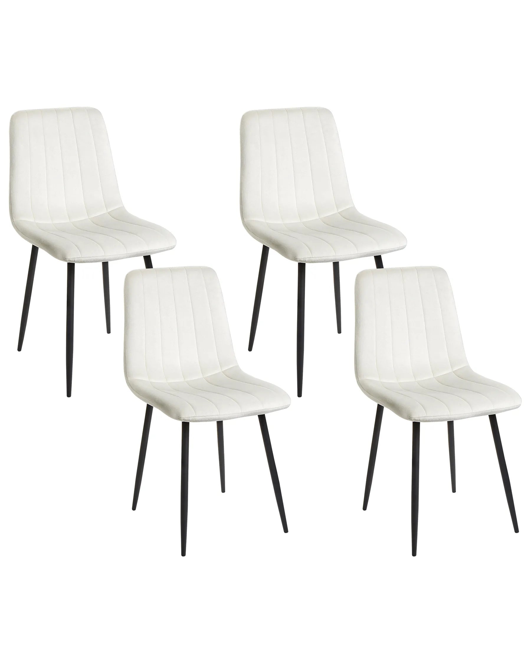 Set of 4 Dining Chairs KALISPELL Velvet Off-White
