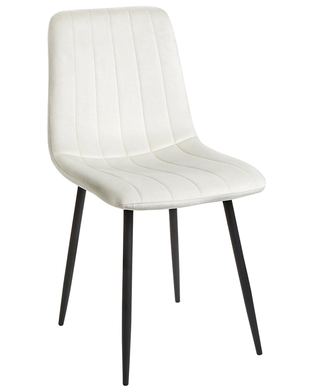 Set of 4 Dining Chairs KALISPELL Velvet Off-White