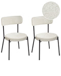 Set of 2 Dining Chairs ALLISON Boucle White