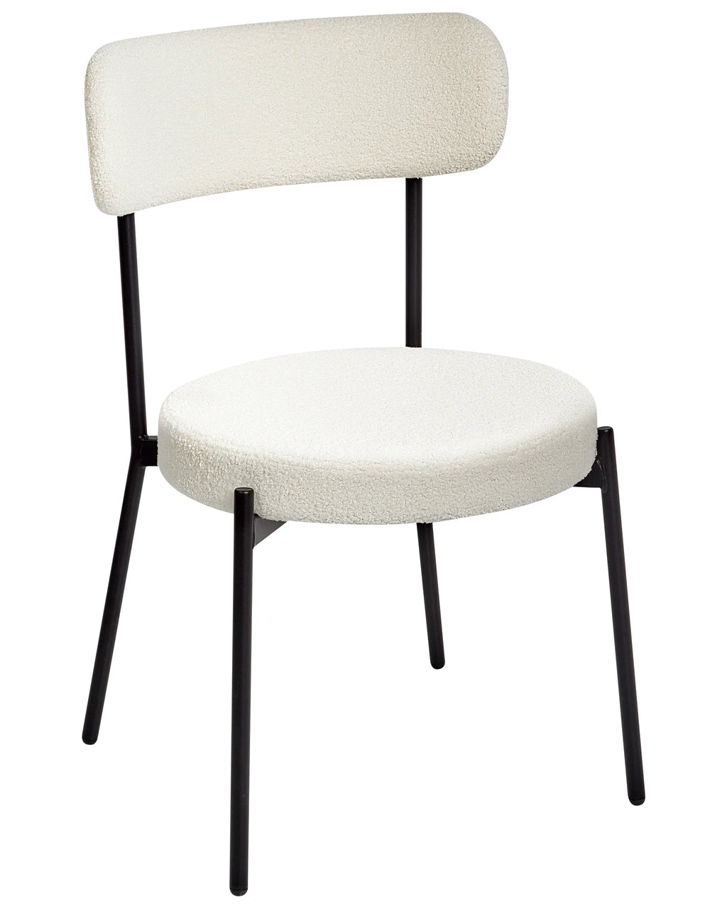 Set of 2 Dining Chairs ALLISON Boucle White