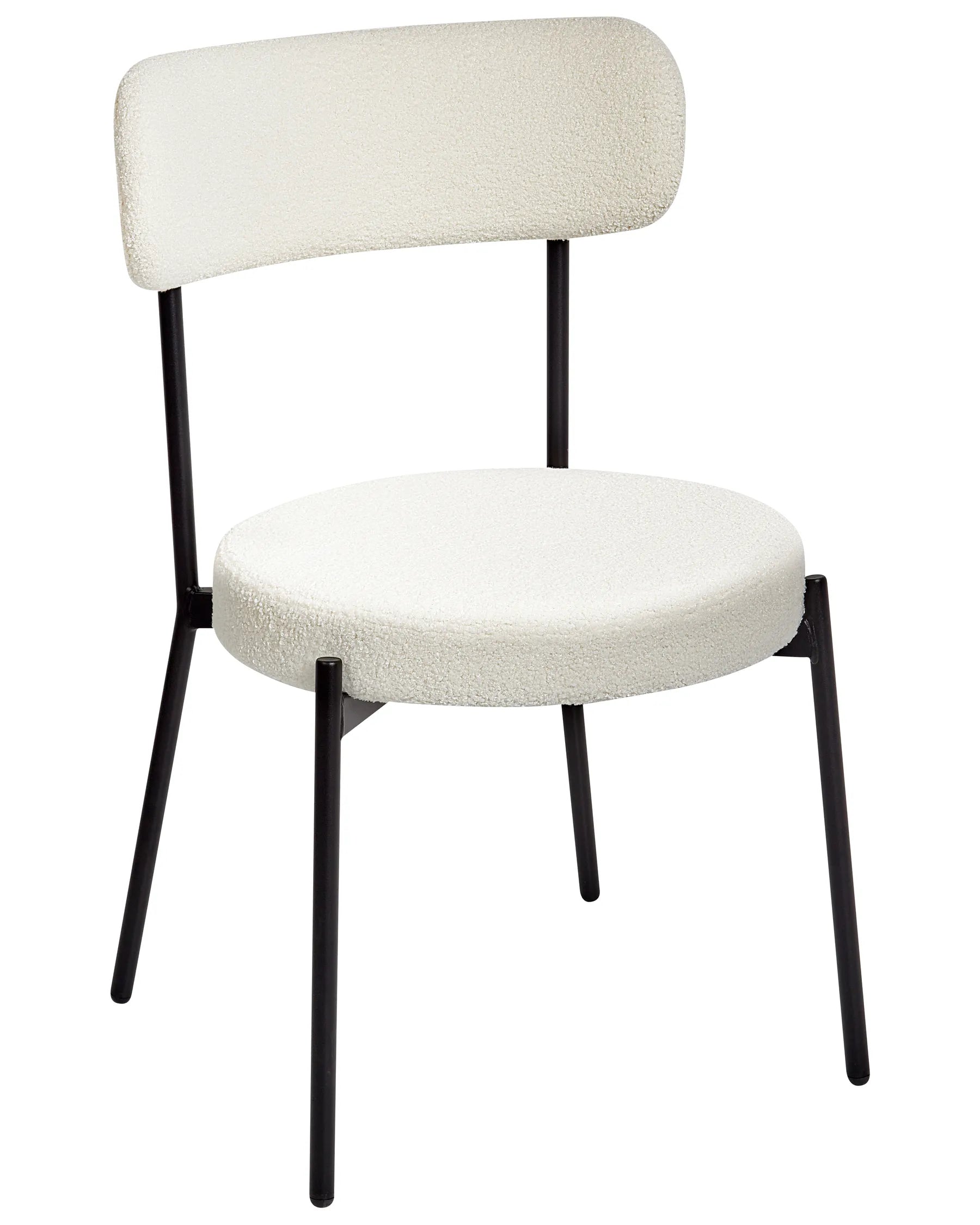Set of 2 Dining Chairs ALLISON Boucle White