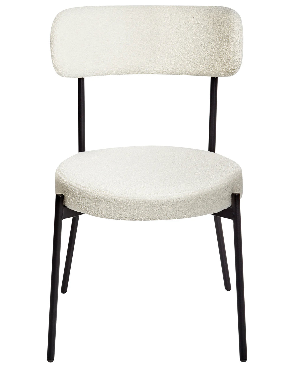 Set of 2 Dining Chairs ALLISON Boucle White