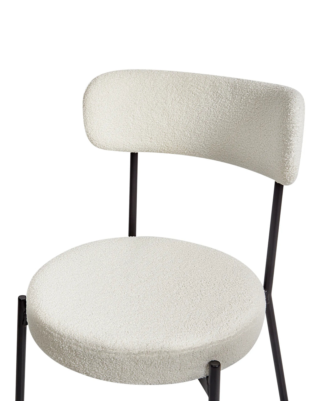 Set of 2 Dining Chairs ALLISON Boucle White