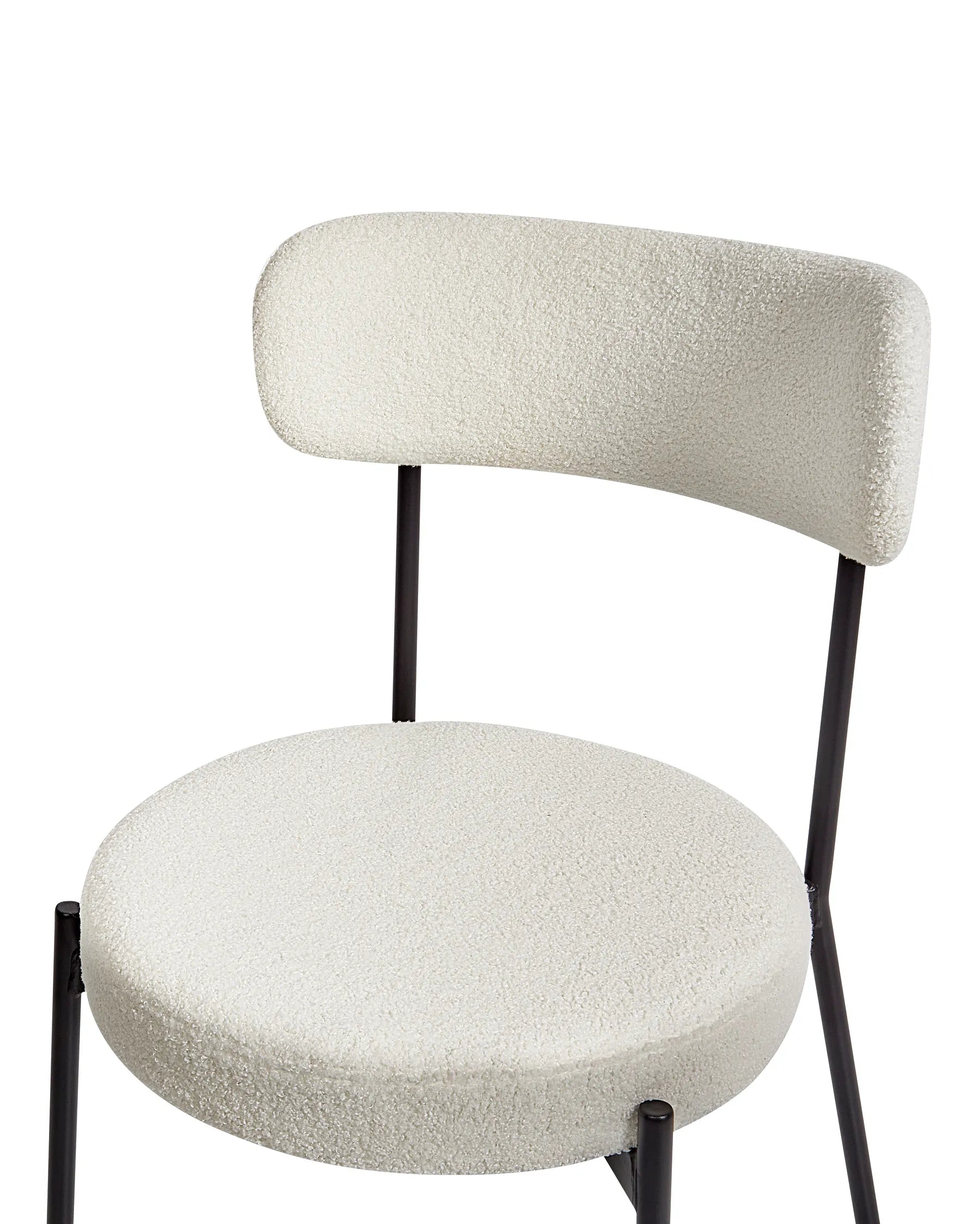 Set of 2 Dining Chairs ALLISON Boucle White