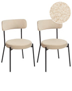 Set of 2 Dining Chairs ALLISON Boucle Light Beige