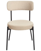 Set of 2 Dining Chairs ALLISON Boucle Light Beige