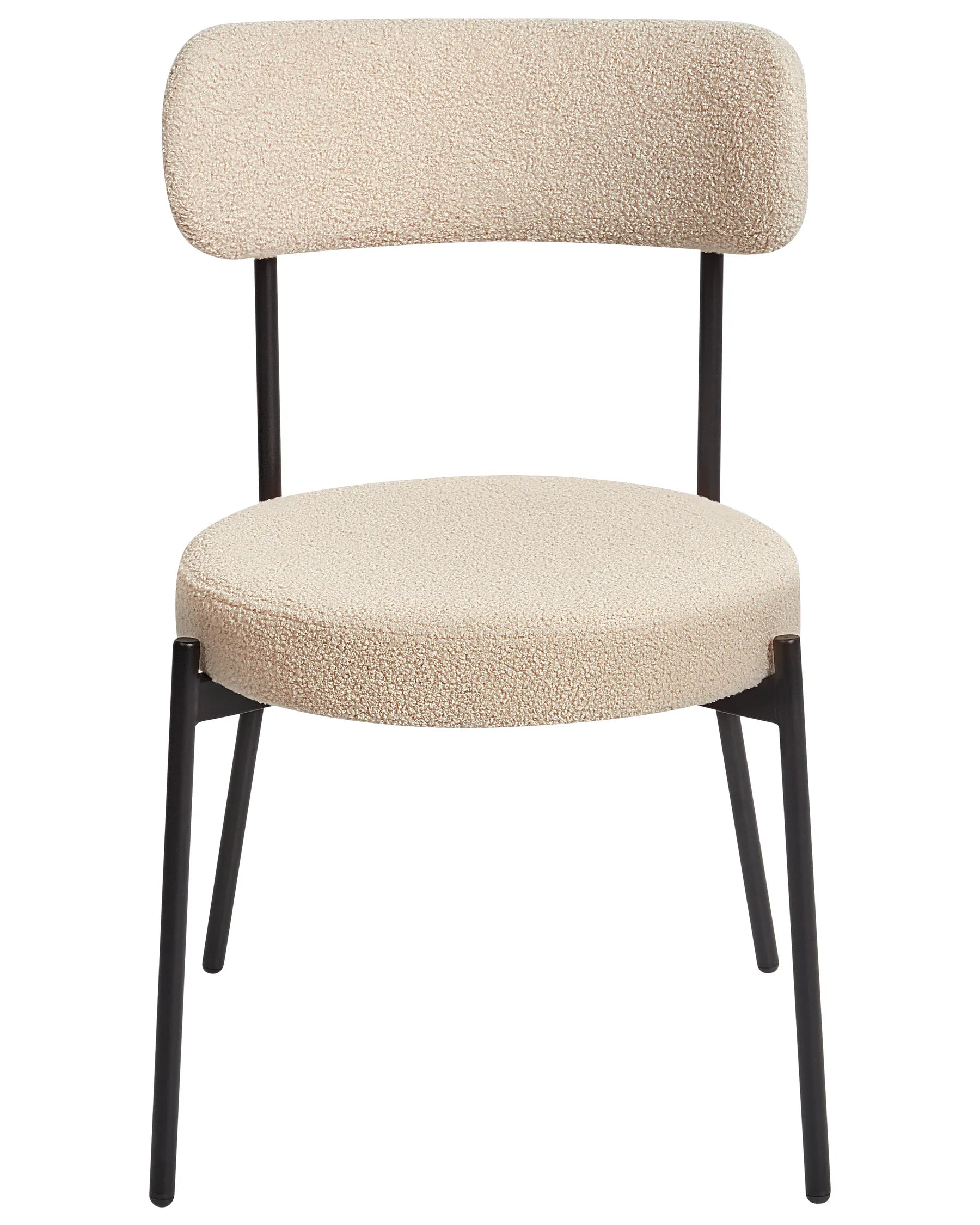 Set of 2 Dining Chairs ALLISON Boucle Light Beige