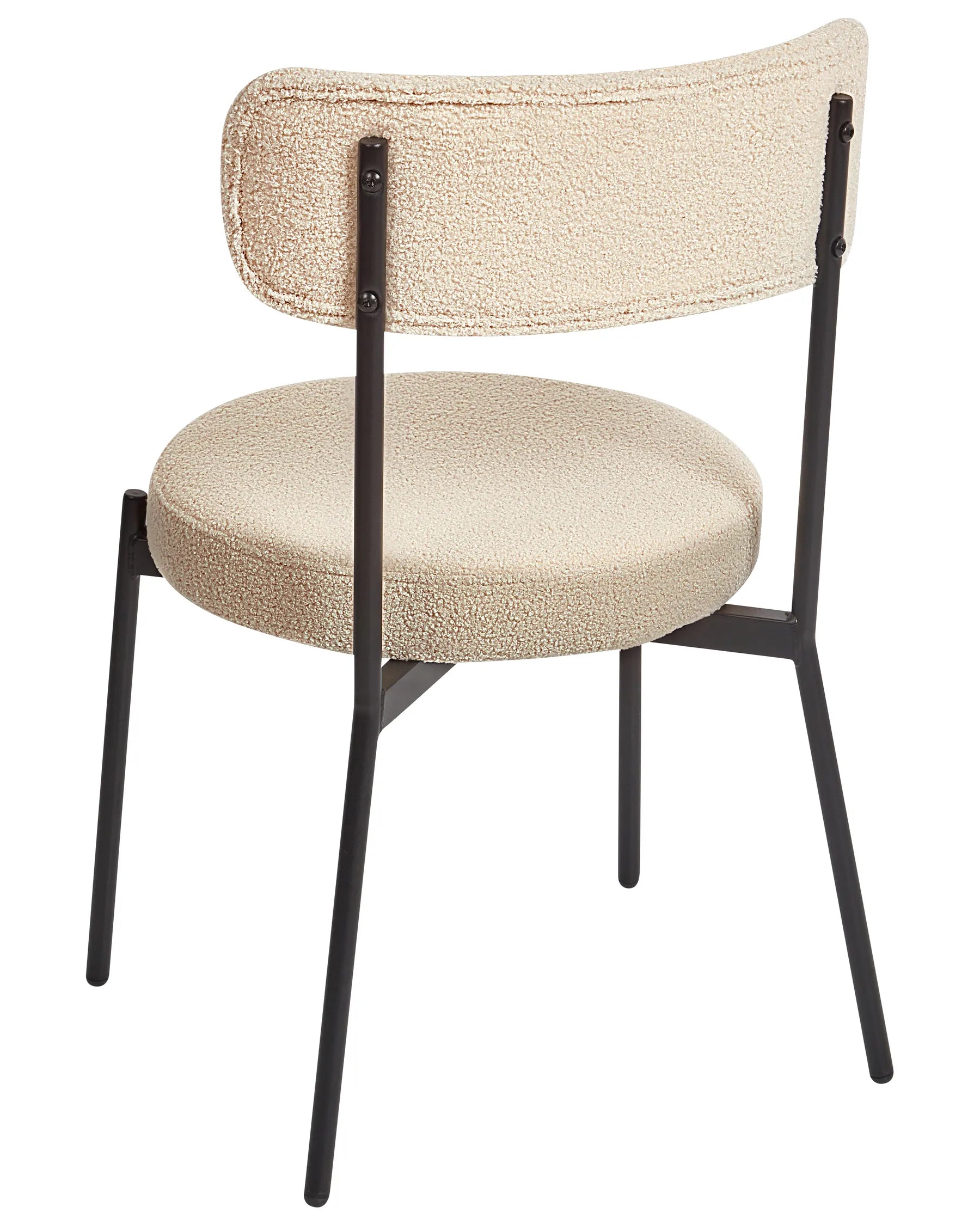 Set of 2 Dining Chairs ALLISON Boucle Light Beige