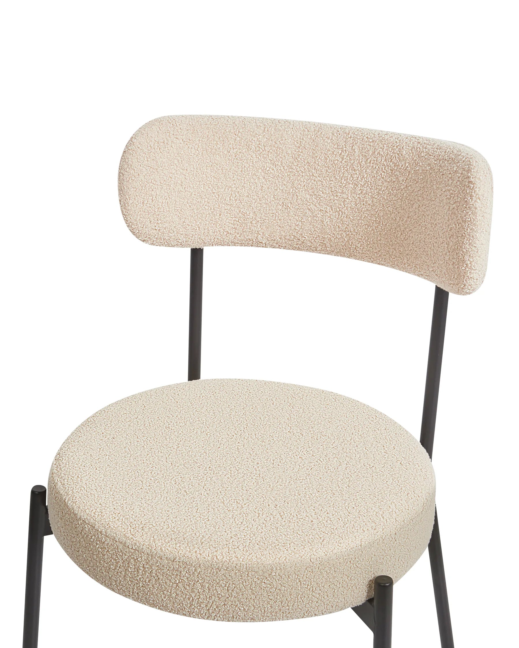 Set of 2 Dining Chairs ALLISON Boucle Light Beige