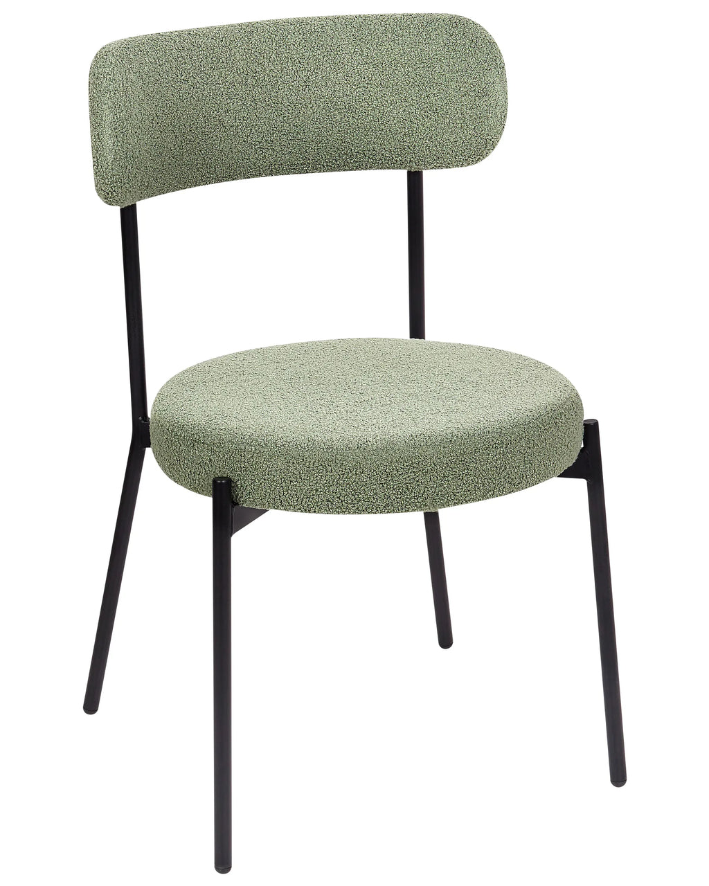 Set of 2 Dining Chairs ALLISON Boucle Light Green