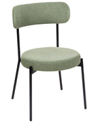 Set of 2 Dining Chairs ALLISON Boucle Light Green