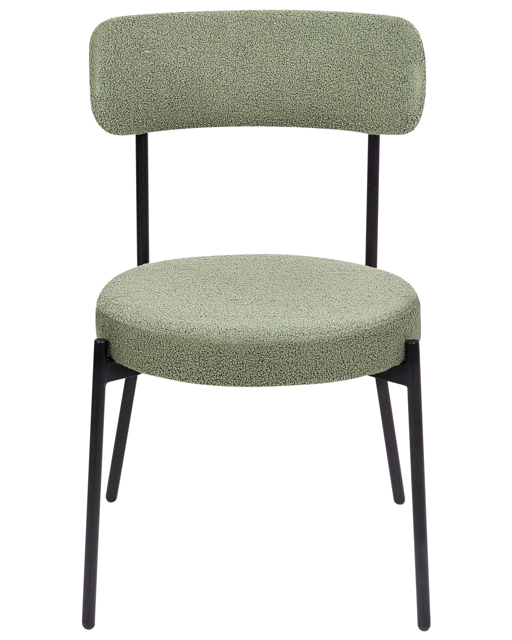 Set of 2 Dining Chairs ALLISON Boucle Light Green