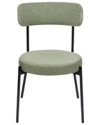 Set of 2 Dining Chairs ALLISON Boucle Light Green