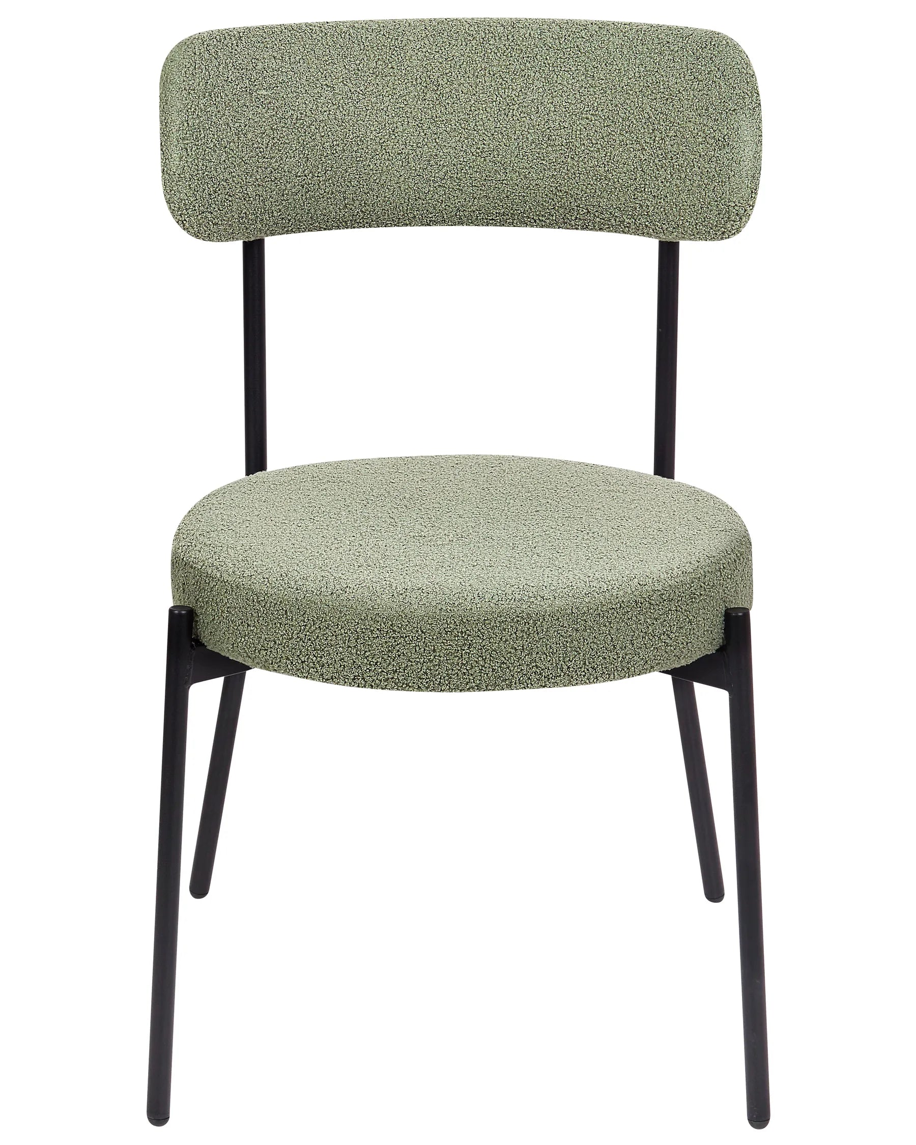 Set of 2 Dining Chairs ALLISON Boucle Light Green