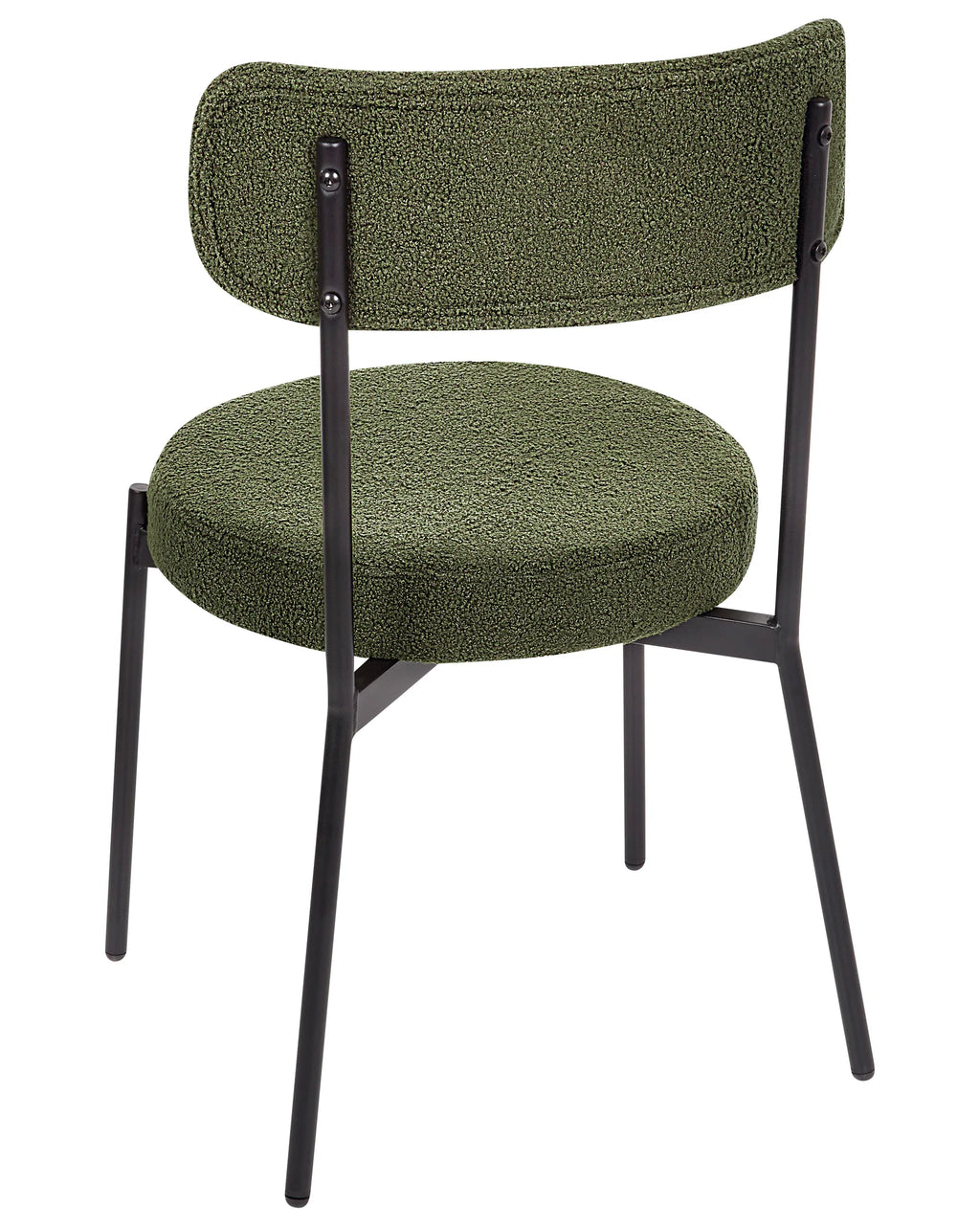 Set of 2 Dining Chairs ALLISON Boucle Dark Green