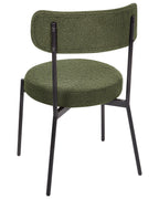 Set of 2 Dining Chairs ALLISON Boucle Dark Green