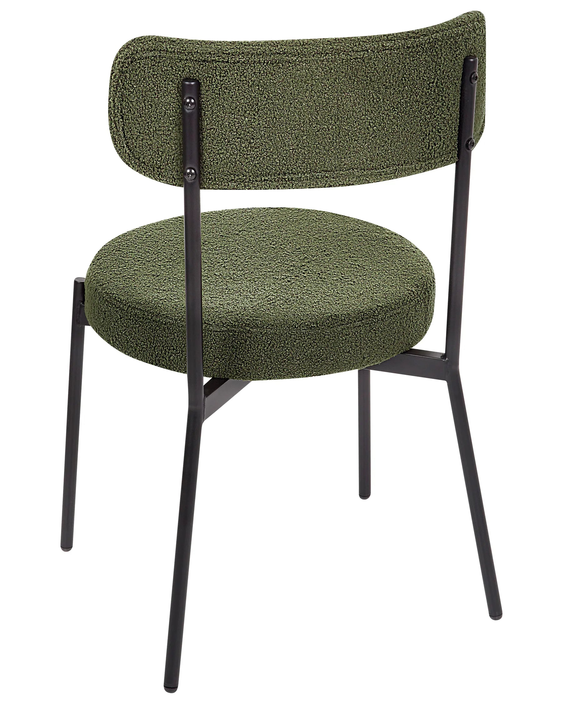 Set of 2 Dining Chairs ALLISON Boucle Dark Green