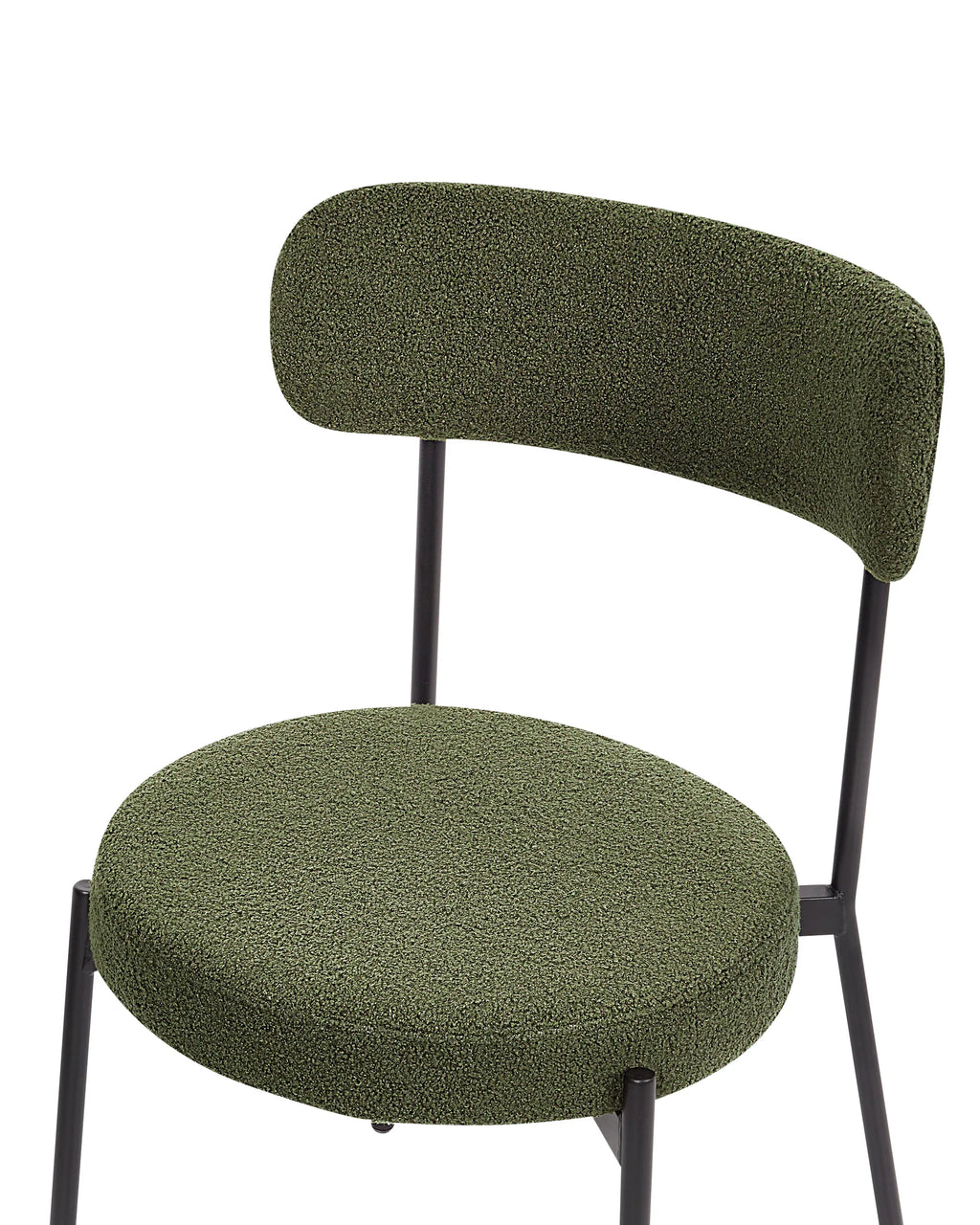 Set of 2 Dining Chairs ALLISON Boucle Dark Green