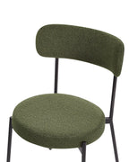 Set of 2 Dining Chairs ALLISON Boucle Dark Green