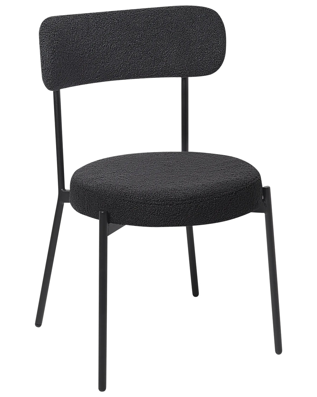 Set of 2 Dining Chairs ALLISON Boucle Black