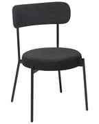 Set of 2 Dining Chairs ALLISON Boucle Black