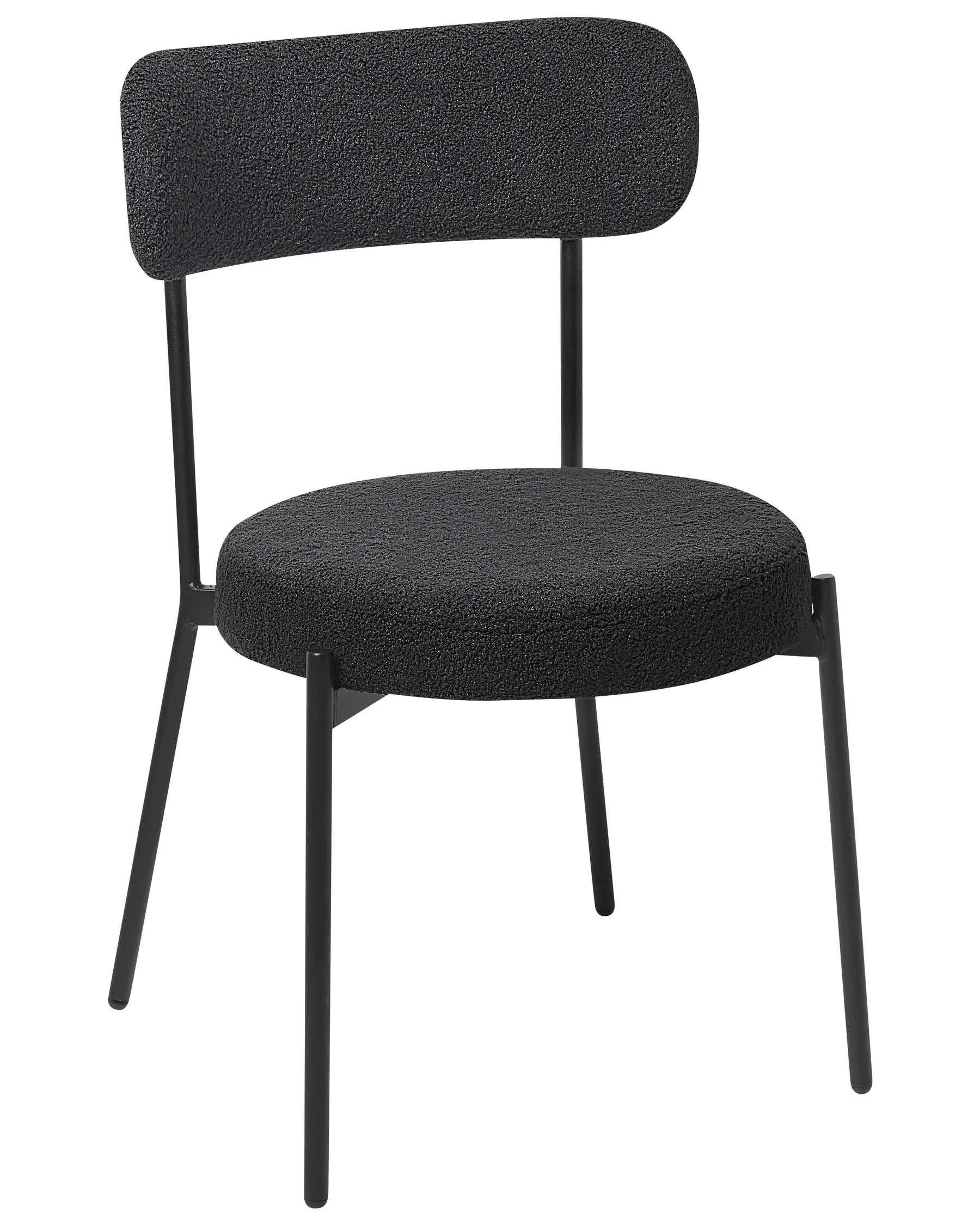 Set of 2 Dining Chairs ALLISON Boucle Black