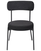 Set of 2 Dining Chairs ALLISON Boucle Black