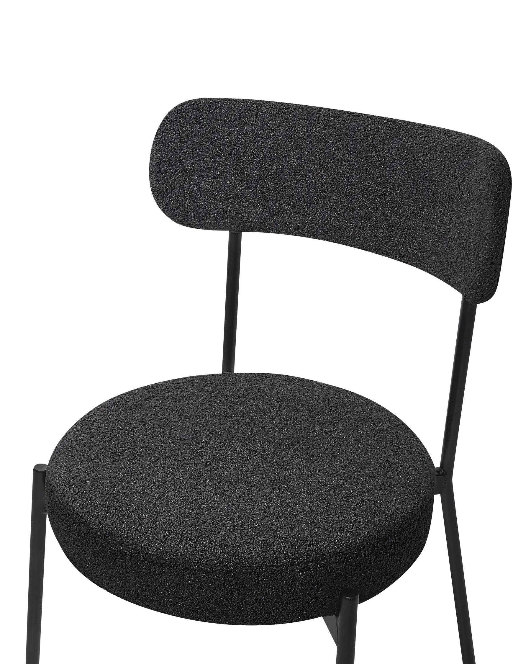 Set of 2 Dining Chairs ALLISON Boucle Black