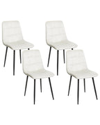 Set of 4 Dining Chairs POWELL Velvet Off-White