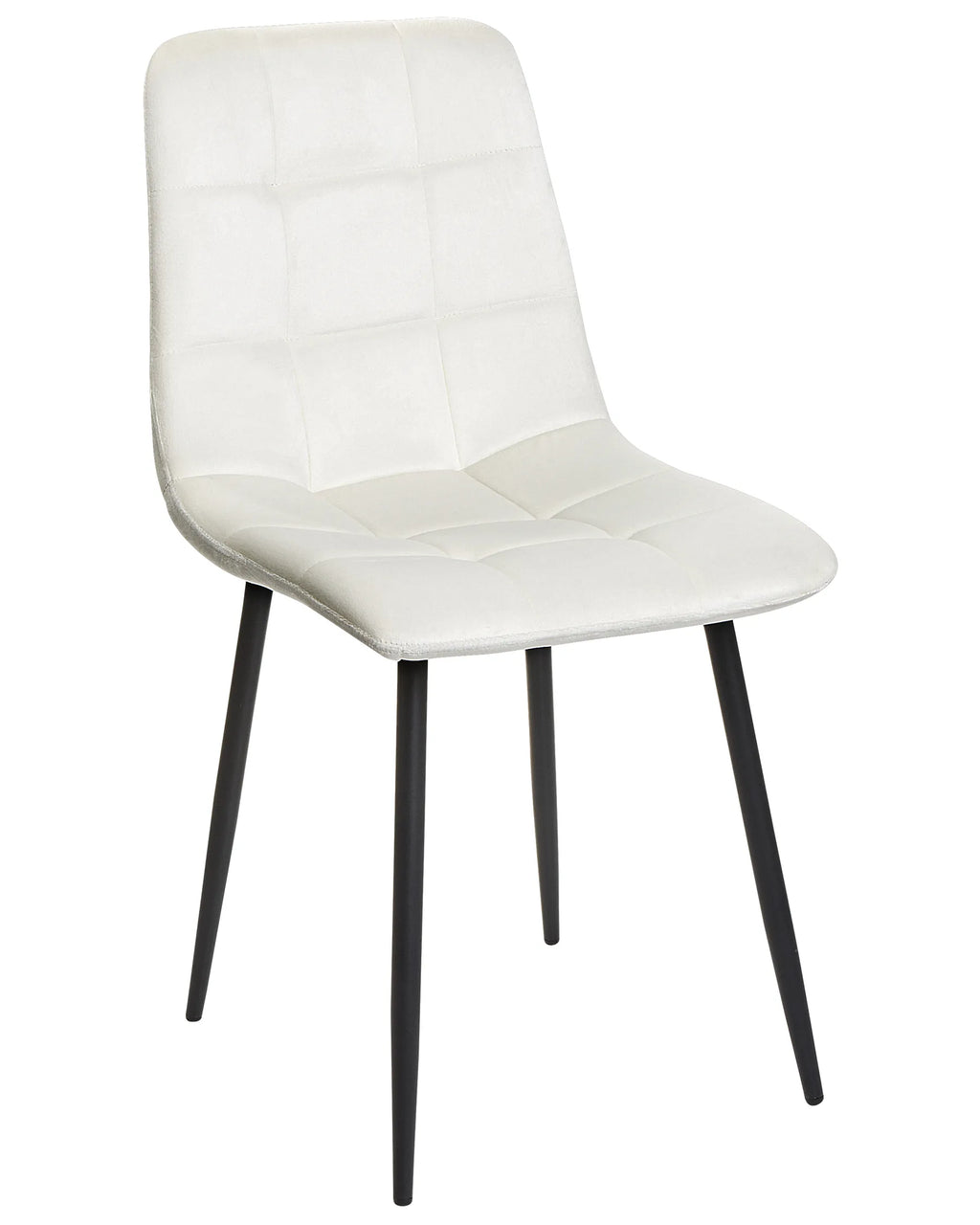 Set of 4 Dining Chairs POWELL Velvet Off-White
