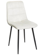 Set of 4 Dining Chairs POWELL Velvet Off-White