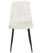 Set of 4 Dining Chairs POWELL Velvet Off-White