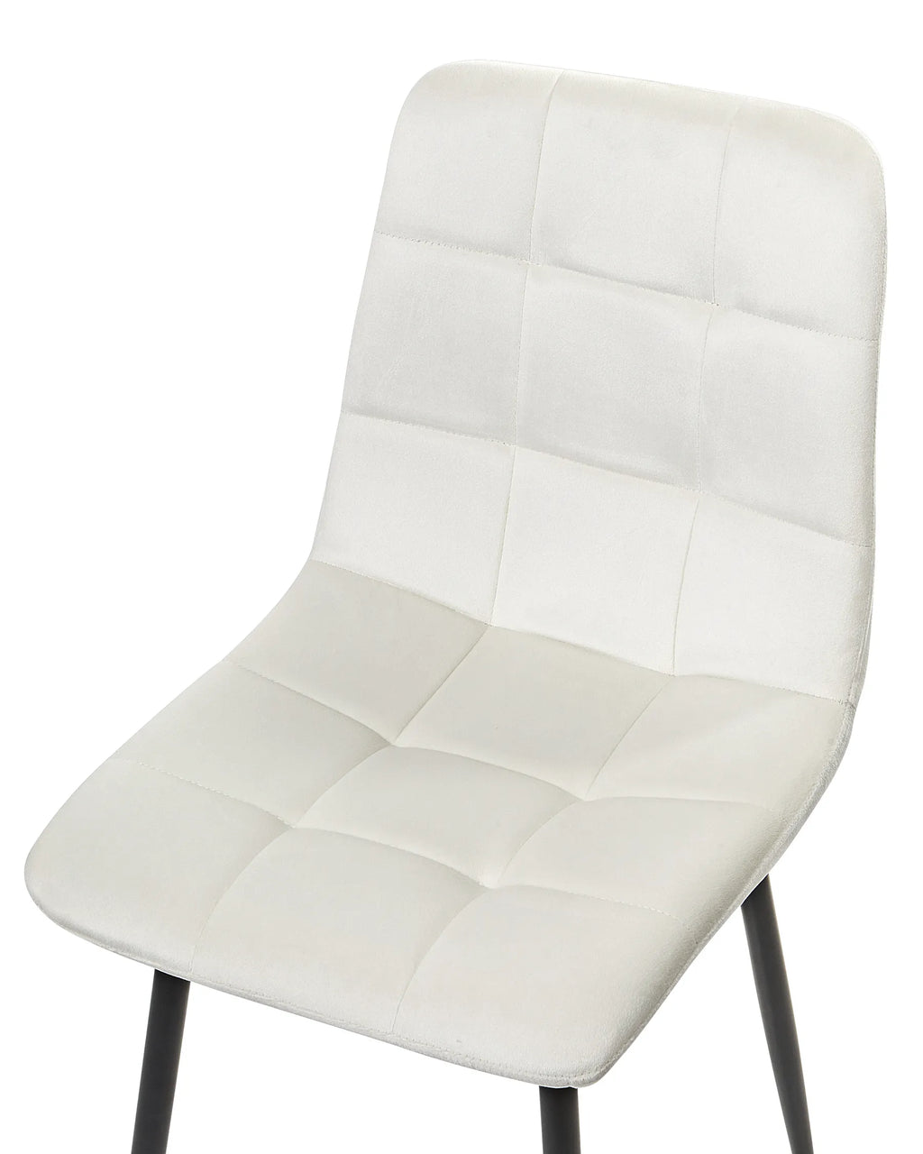 Set of 4 Dining Chairs POWELL Velvet Off-White