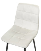 Set of 4 Dining Chairs POWELL Velvet Off-White