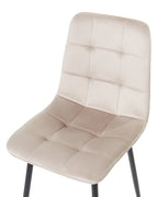 Set of 4 Dining Chairs POWELL Velvet Beige