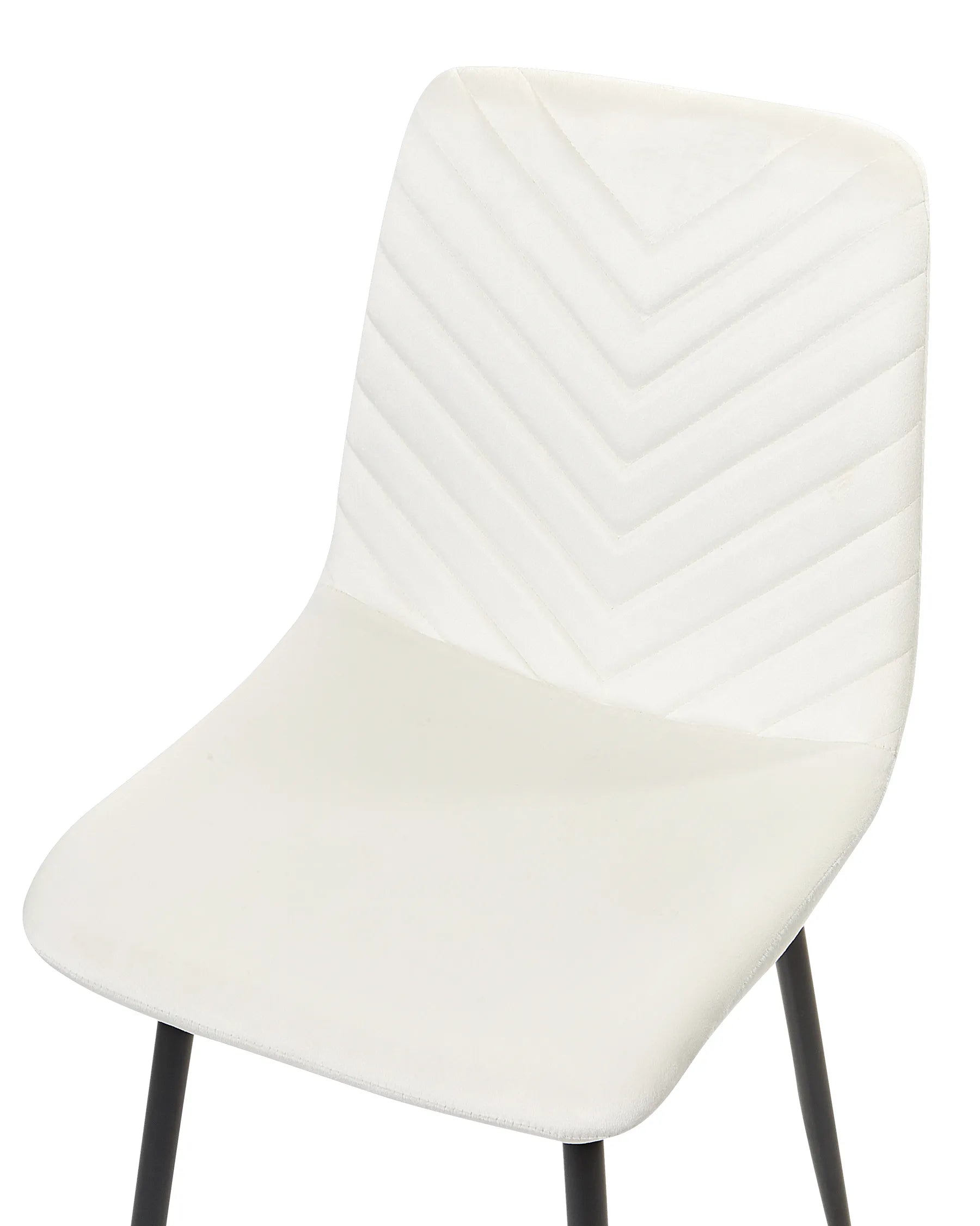 Set of 4 Dining Chairs HAVRE Velvet Off-White