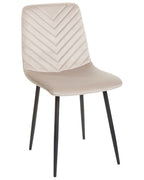 Set of 4 Dining Chairs HAVRE Velvet Beige