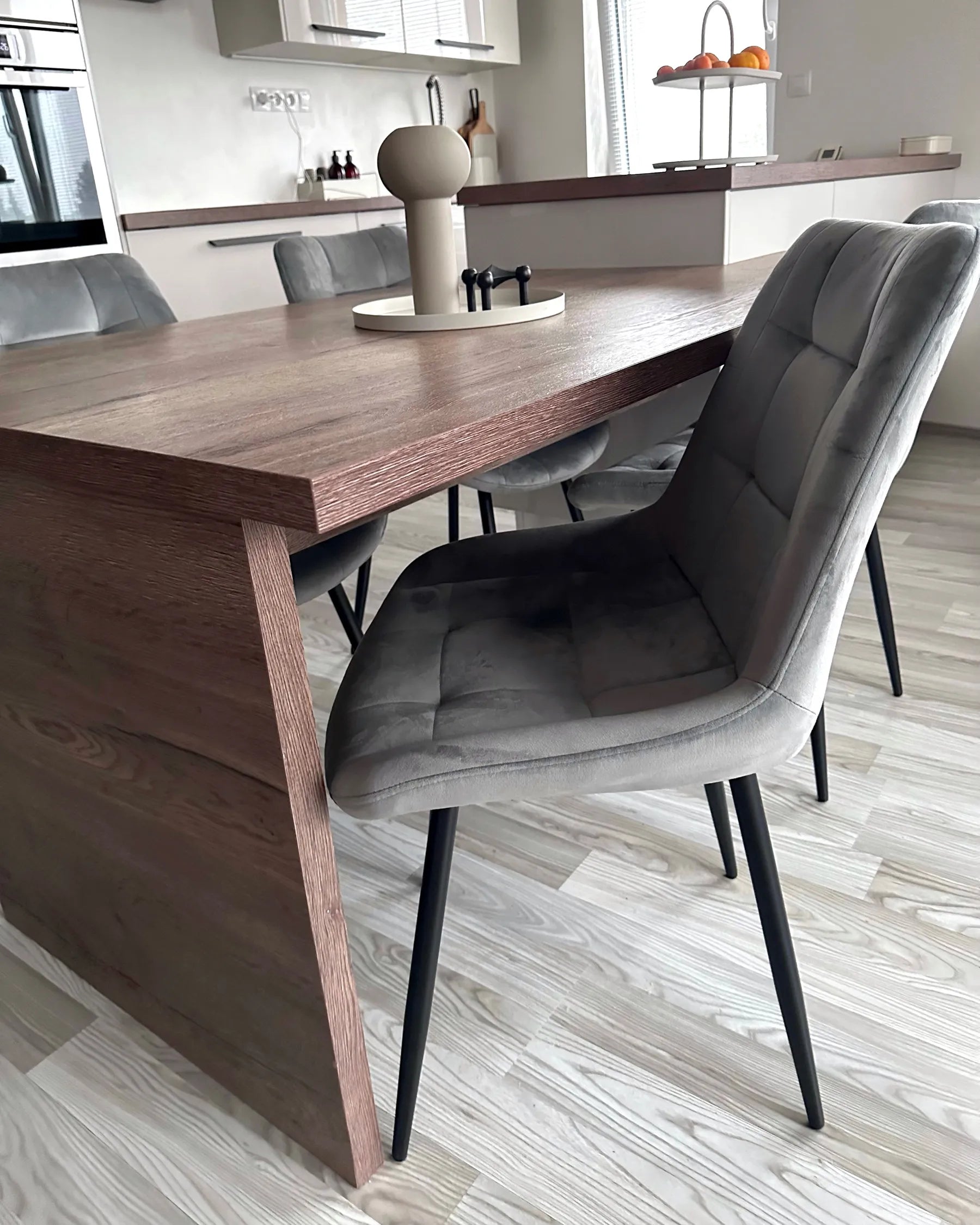 Set of 2 Dining Chairs MELROSE Velvet Light Grey