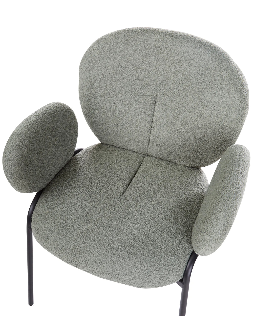 Set of 2 Dining Chairs ELY Boucle Light Green