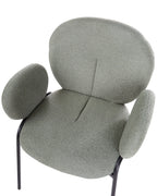 Set of 2 Dining Chairs ELY Boucle Light Green