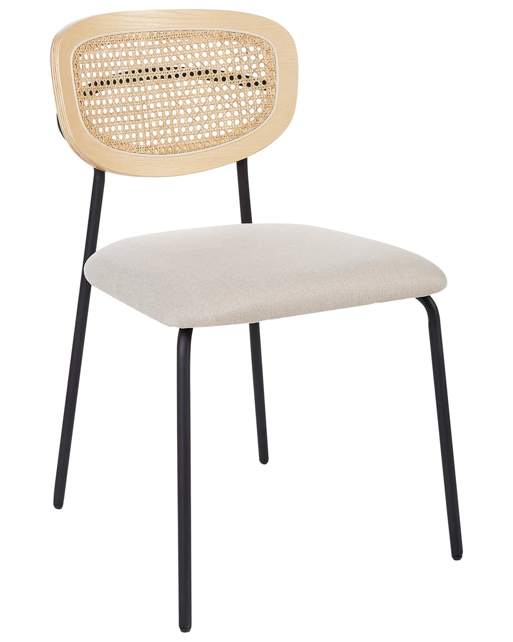 Set of 2 Dining Chairs MAYETTA Metal Light Beige