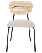 Set of 2 Dining Chairs MAYETTA Metal Light Beige