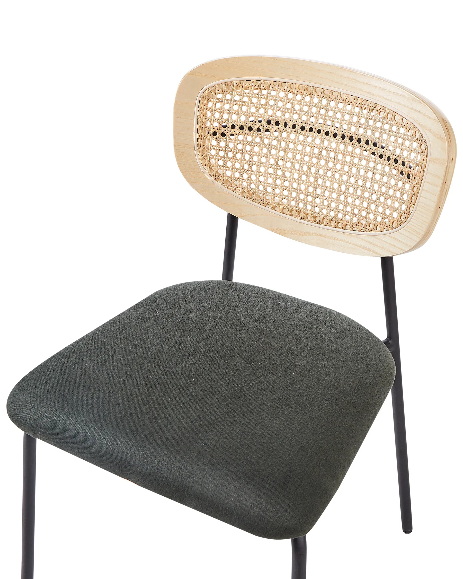 Set of 2 Dining Chairs MAYETTA Metal Dark Green