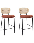 Set of 2 Bar Chairs MAYETTA Rattan Orange